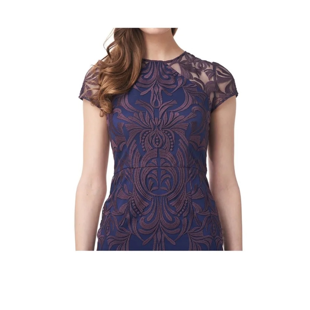 New Js Collection Navy Mesh Lined Cap Sleeve Even… - image 6